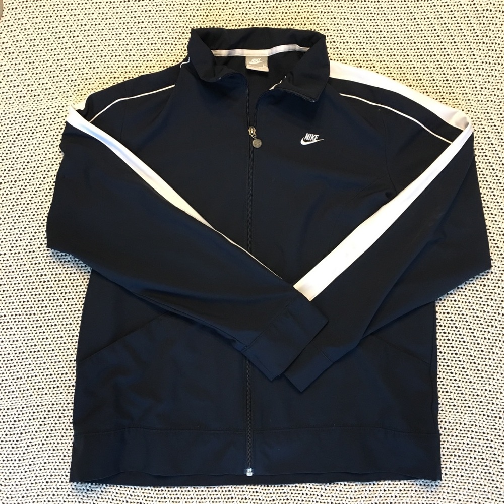 Nike Track Jacket Blue with White Stripes